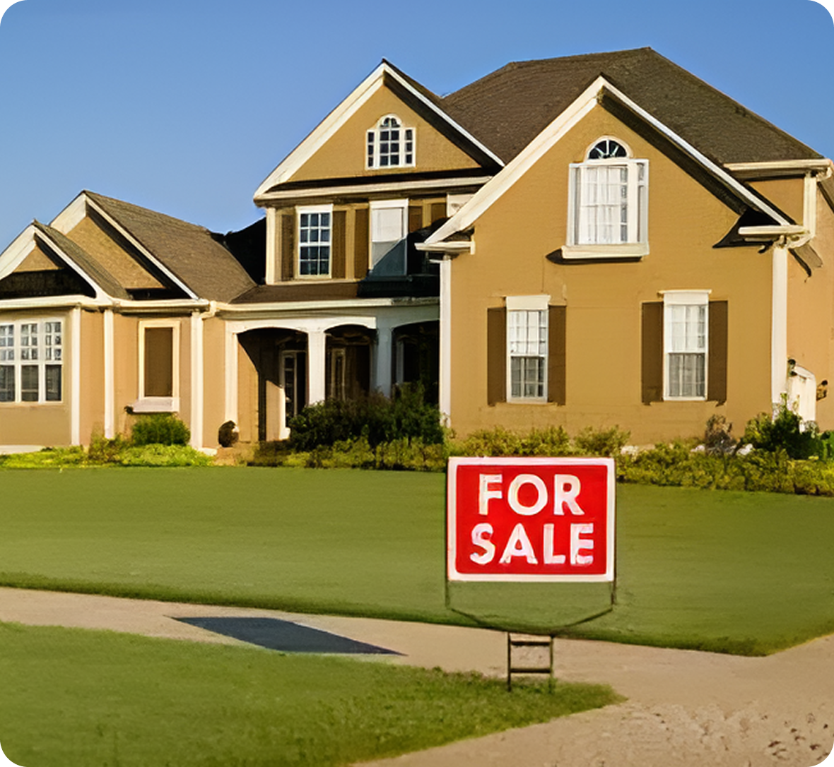 House with a for sale sign