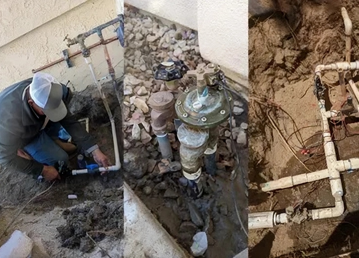 Underground pipe installation work