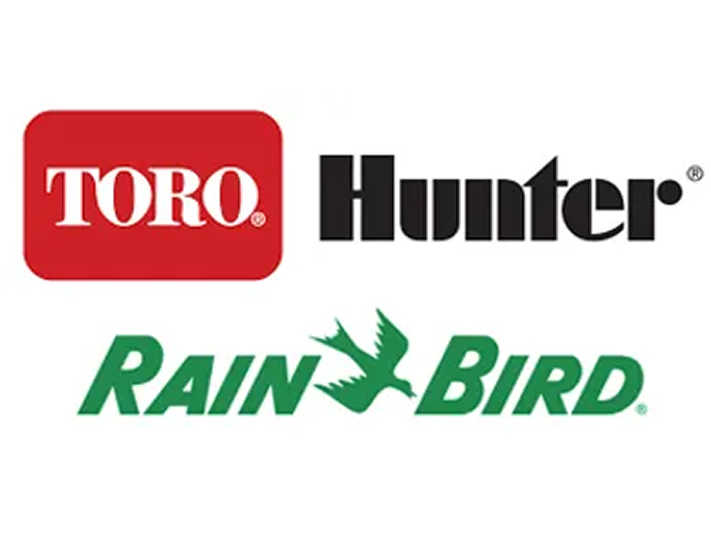 Toro, Hunter, Rain Bird logos
