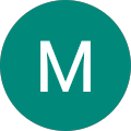 Alphabet letter M in a circle