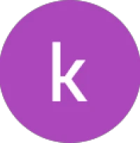 Purple circle with white lowercase "k